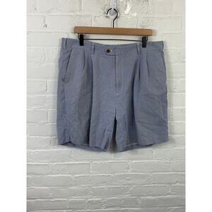 Bobby Jones Players Men's Relaxed Fit Pleated Chino Shorts Blue Size 38